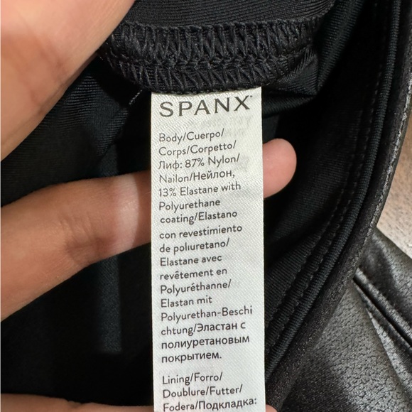 SPANX Faux Leather Leggings High Waisted Size XL - Picture 7 of 9